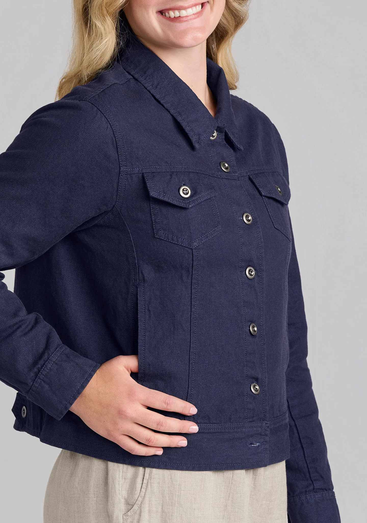 Western Jacket - Linen/Cotton Denim - Image 6