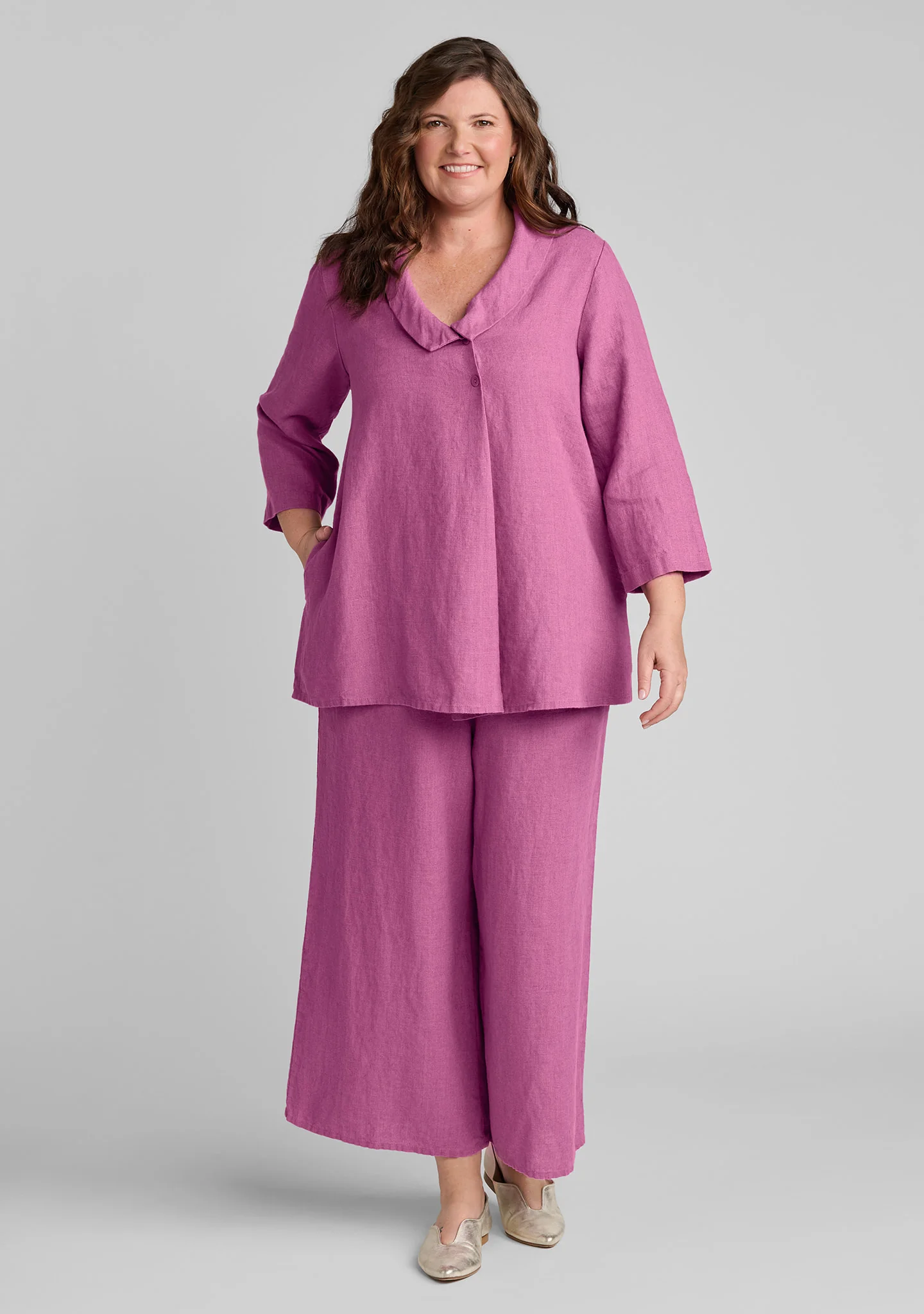 Wide Leg Flood - Linen Pants With Elastic Waist - Image 8